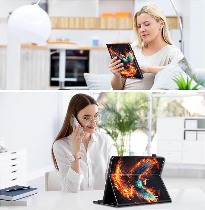 Case for All-New Amazon Fire HD 10 and 10 Plus Tablet (13th/11th Generation 2023/2021 Release) 10.1 - Slim Fit Standing Cover with Auto Sleep/WakeFlaming Phenix