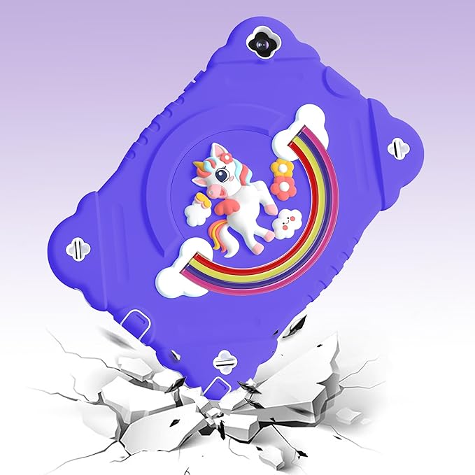 XZC Case for Samsung Galaxy Tab A9+/ A9 Plus Case 11 2023 (SM-X210/X216/X218) Unicorn Heavy Duty Shockproof Protective Case with Stand/Shoulder Strap for Kids Girls Women (Purple)
