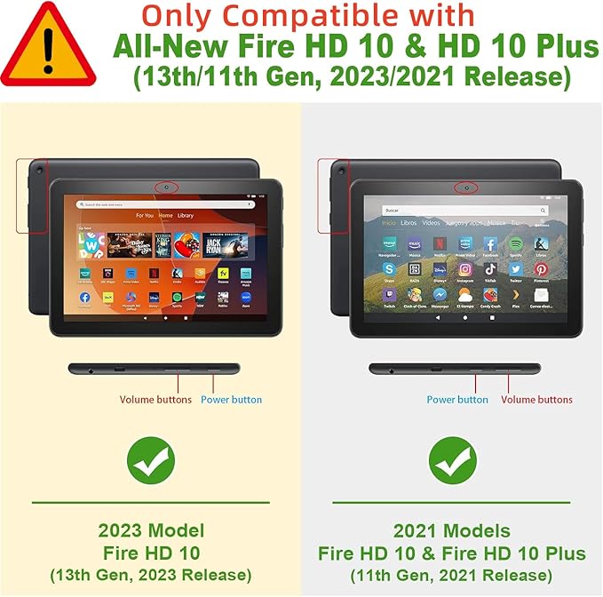 Cute Case For All-New Amazon Kindle Fire HD 10 &amp 10 Plus Tablet (13th/11th Generation 2023/2021 Release)10.1Vegan Leather Slim Folding Stand Cover with Pocket Auto Wake/SleepPurple NoteBook