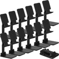 12 Pcs Cell Phone Stand for Desk Phone Holder Stand Foldable Angle Height Adjustable Portable Holder Tablet for Office Travel Photography (Black)