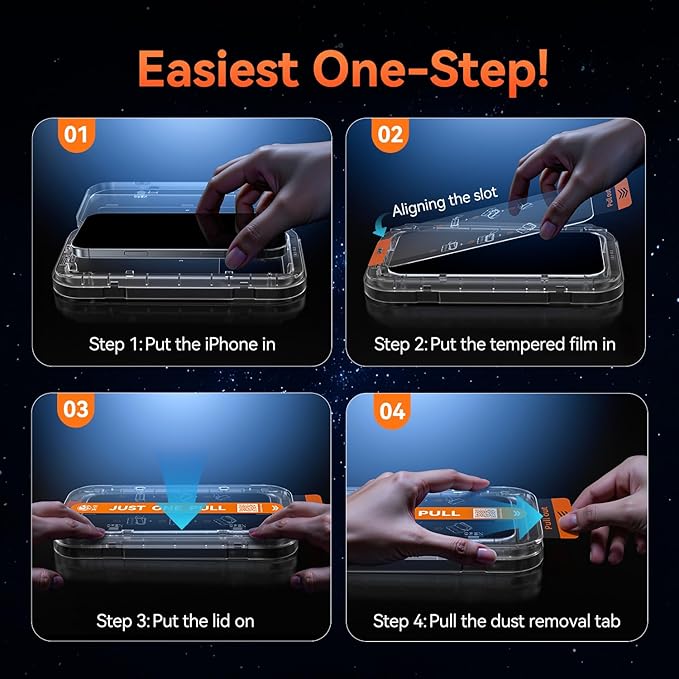 X-it 2 Pack Screen Protector for iPhone 17 Pro 6.3 with Auto-Alignment Kit Anti-Reflective Auto Dust Removal Scratch Shatter &amp Drop Resistance Tempered Glass Full Edge Coverage Case Friendl