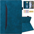 Dteck Folio Case for All-New Amazon Fire HD 10 and 10 Plus Tablet (13th/11th Generation 2023/2021 Release)Premium PU Leather Slim Flip Stand Magnetic Pocket Wallet Cover with Pencil Holder Blue