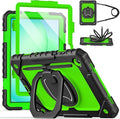 Cantis Case for Samsung Galaxy Tab A11 Plus 11 Inch 2026 (SM-X230/X236/X238) Shockproof Case for Tab A11+ with Screen Protector/Rotating Stand/Pen Holder/Shoulder Strap (Black+Green)