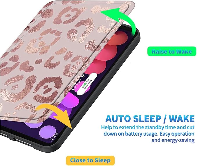 Case for iPad Pro 12.9 6th/5th/4th/3rd Generation 2022/2021/2020/2018 Lightweight TPU Shockproof with Auto Sleep/Wake Cover for 12.9 Inch iPad Pro Pink Glitter Leopard