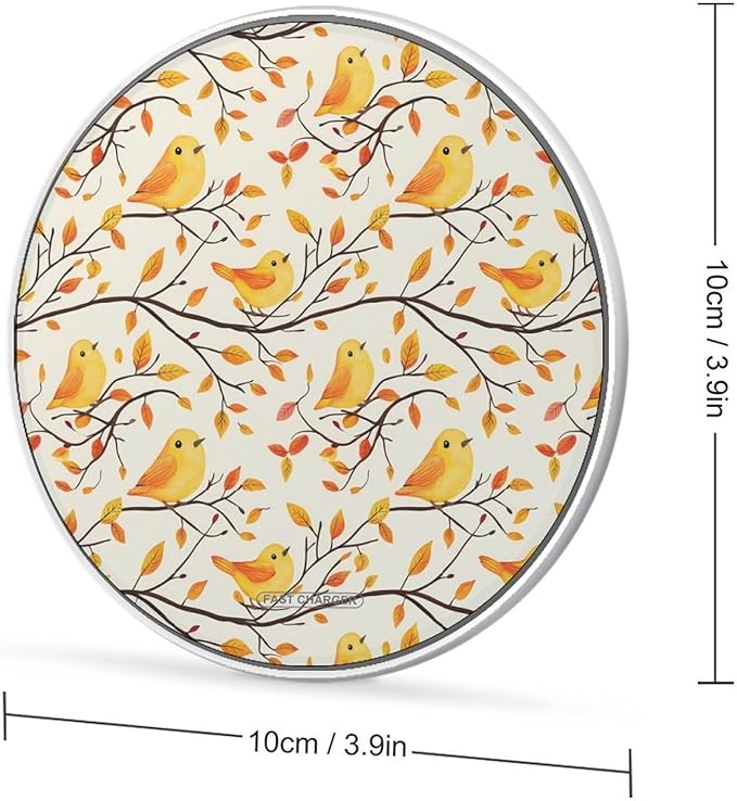Cute Yellow Chick Wireless Charger Anti-Slip Wireless Charging Pad Slim Charger Mat for Men Women