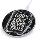God's Love Never Fails Phone Charger Magnetic Charging Pad Anti-Slip with USB Cable