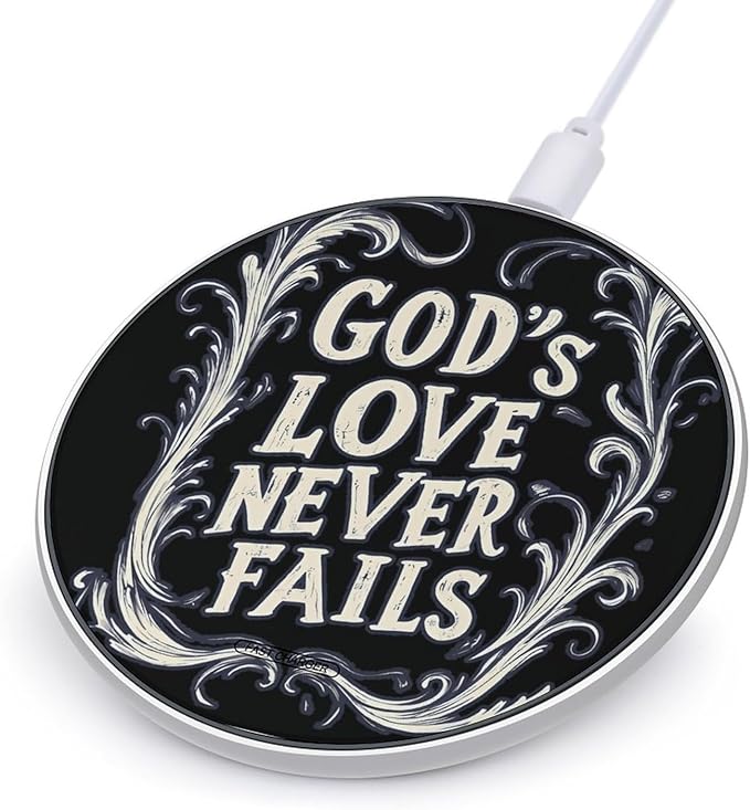God's Love Never Fails Phone Charger Magnetic Charging Pad Anti-Slip with USB Cable