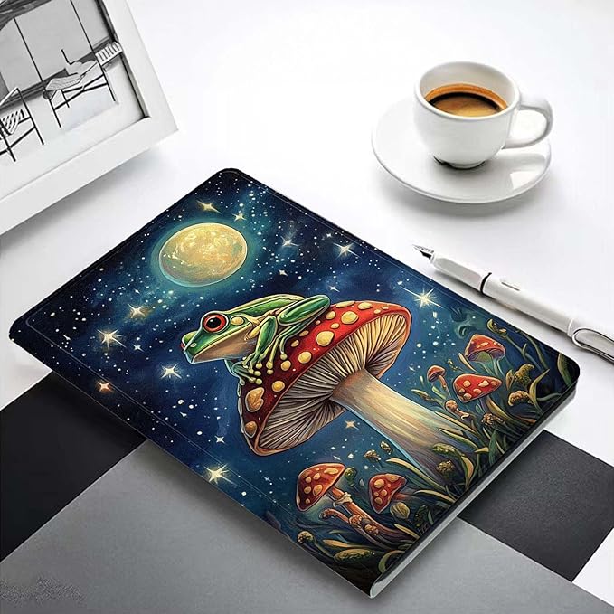 Case for iPad 9th/8th/7th Generation (2021/2020/2019) 10.2-inchSlim PU Leather Cover Adjustable Stand Auto Wake/SleepFrog Mushroom