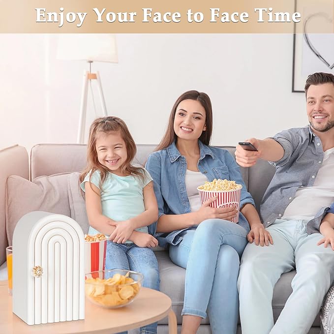 Phone Box for Family Time Bamboo Cell Phone Jail 3 Sections Hold 6 Phones with Charging Holes Phone Holder Self-Discipline Box Help Kids Adults Focus Back Mobile Phone Addiction (White)
