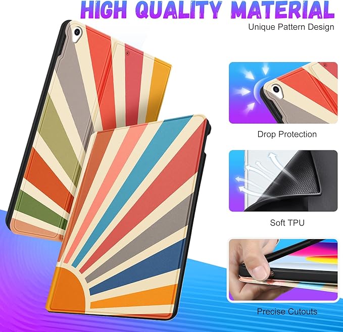 for iPad Air 3rd Generation Case for Apple iPad Pro 10.5 Inch Case Cute Kid Women Girl Girly Kawaii Aesthetic Sun Unique Design Folio Cover for iPad Air 3 Gen 2019 Pro 10.5 Cases
