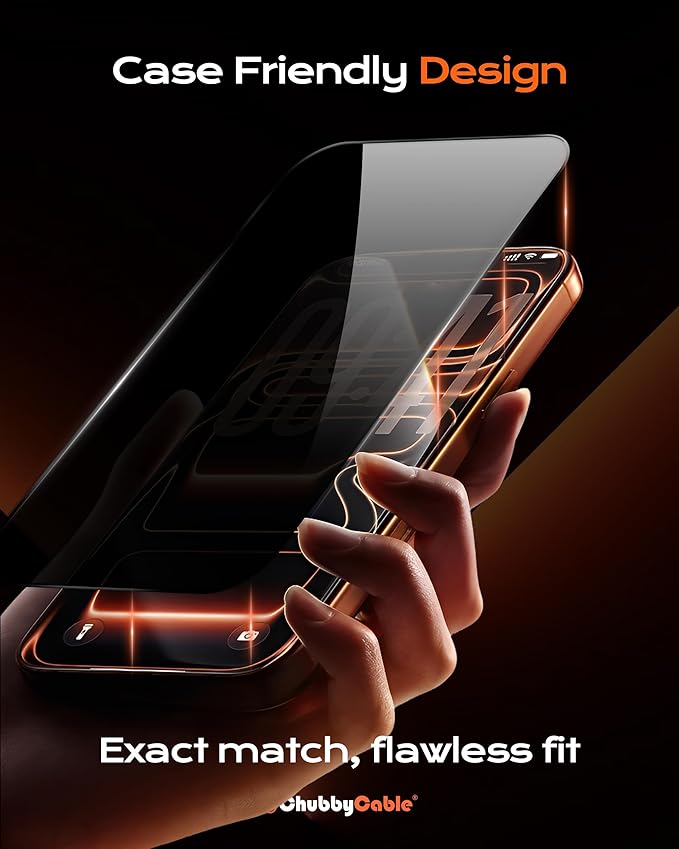 chubbycable 2PCS ChubbyShield Ultra for iPhone 17 Pro Max Privacy Screen Protector Anti-spy Screen Protector Privacy Glass with Ultra-easy Install Box Auto Dust-Elimination &amp Bubble Free