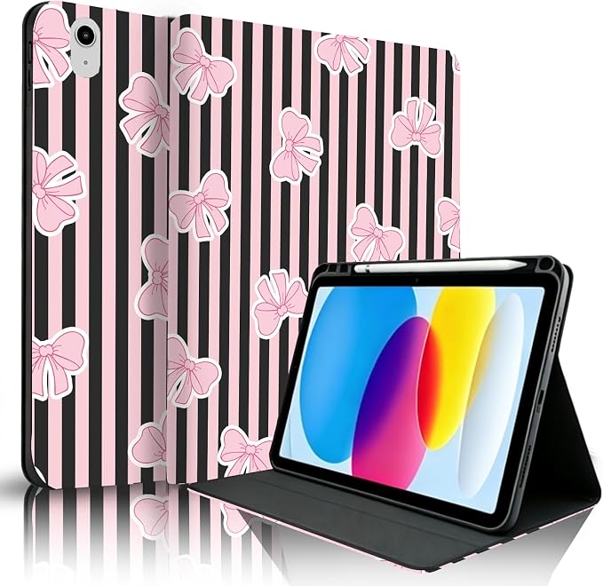 Pink Black Striped-Pink Little Bows