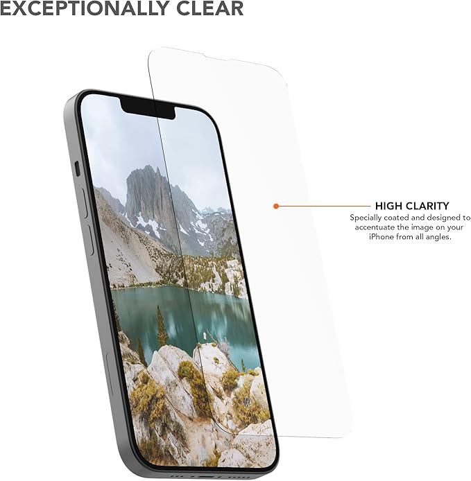 Rokform - iPhone 14 Screen Protector Active Touch Shatter Proof High Definition Case Friendly Tempered Glass iPhone Screen Protector 2 Pack (Clear)