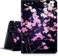 Case for iPad Pro 11 Inch Case (2024 Model 5th Gen) PU Leather Smart Protective Cover with Auto Sleep/Wake for iPad Pro 11 2024Pink Cherry Blossom