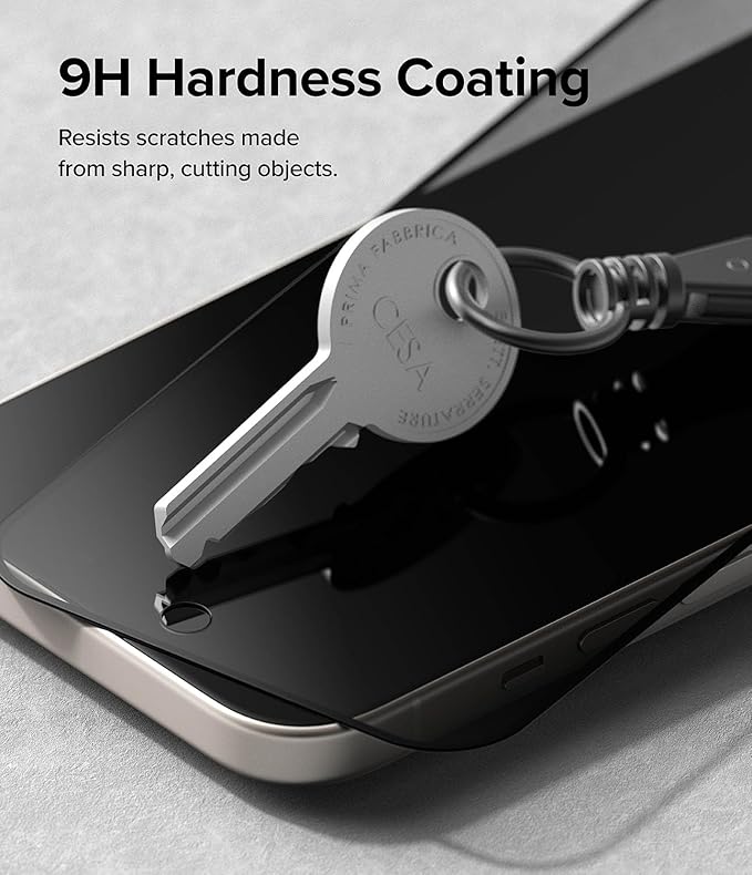 Ringke Privacy Glass [Feel Better in Public] Compatible with iPhone 15 Screen Protector Easy to Install Case Friendly Tempered Glass Anti-spy Privacy Screen Protector with Installation Tool