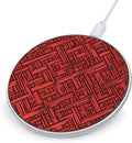 Red Japanese Woven Pattern Phone Charger Magnetic Charging Pad Anti-Slip with USB Cable