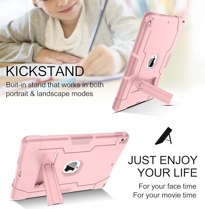 BENTOBEN for iPad Air 3rd Generation Case iPad Pro 10.5 2017 Case 3 Layers Heavy Duty Rugged Shockproof Kickstand Protective Tablet Cover for iPad Air 3 10.5 2019 /iPad Pro 10.5 2017 Rose Gold