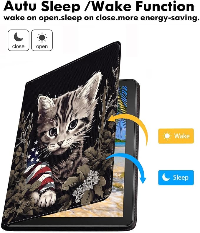 Cat Holding American Flag