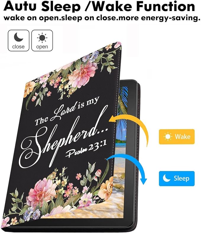 Floral Quote Bible Verse Psalm 23:1
