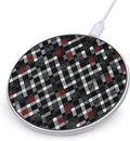 Checkered Rhombus Pattern Wireless Charger Fast Wireless Charging Pad with USB Cable 10W Anti-Slip Magnetic Wireless Charger Portable Slim Charger Puck Travel Charging Station