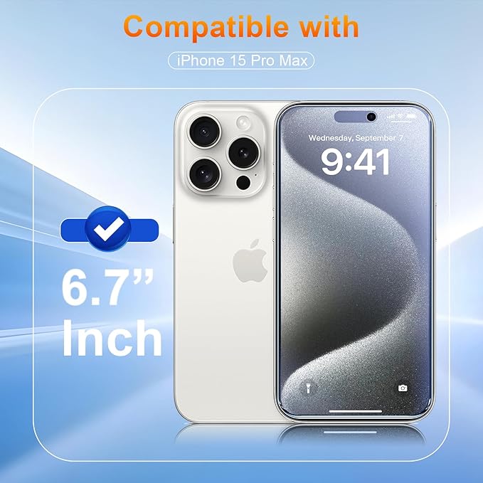 2 Pack matte privacy Screen Protector for iPhone 15 pro max