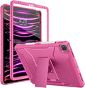 Soke Case for iPad Pro 12.9 Inch 6th/5th/4th Generation(2022/2021/2020 Release) Rugged Shockproof Protective Cover with Built-in Kickstand for Apple iPad Pro 12.9 - Hot Pink