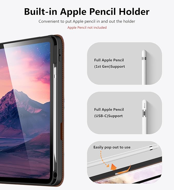 DTTO for iPad A16 Case iPad 11th / 10th Generation Case (2025/2022) 360 Degree Rotating Premium Leather Folio Stand Cover with Pencil Holder Marble Pink