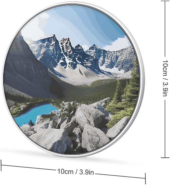 Mountains Wireless Charger Fast Wireless Charging Pad with USB Cable 10W Anti-Slip Magnetic Wireless Charger Portable Slim Charger Puck Travel Charging Station
