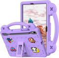 Compatible with Samsung Galaxy Tab S10 FE 2025 Tablet Case Kids Friendly Universal Lightweight Shockproof Protective Case with Shoulder Strap &amp Stand Handle Light Purple