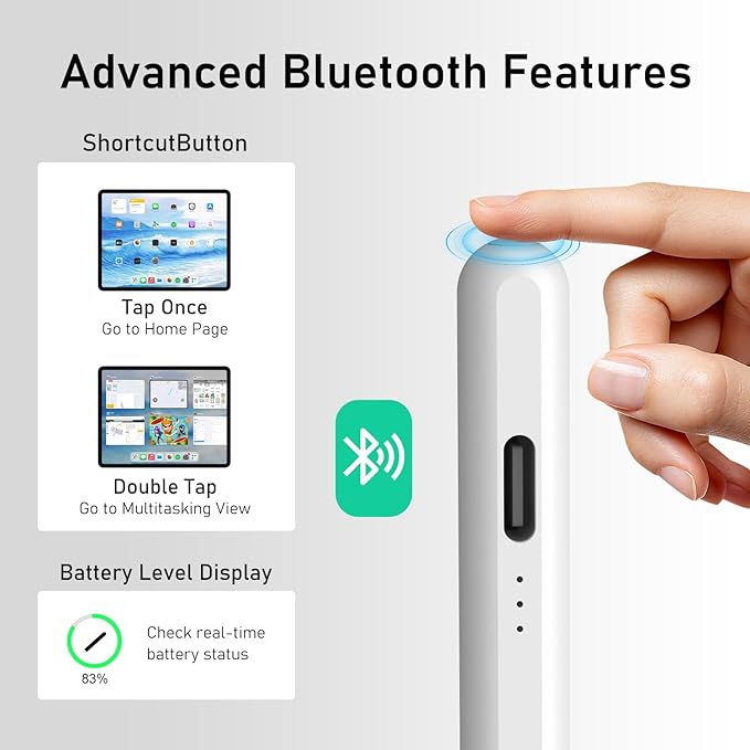 MEKO iPad Pencil Find My Stylus Pen for iPad with Easy ShortcutsCompatible with 2018-2025 Apple iPad A16/10/9/8 &amp Air 13/11 &amp Pro 12.9/13/11 &amp Mini 7/6/5 Anti-Lost &amp Fast Charging 1