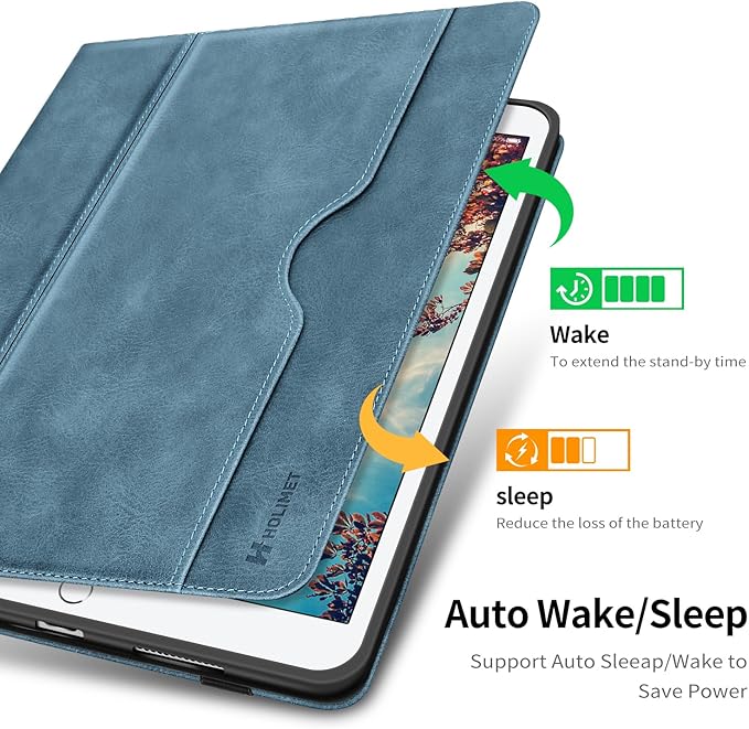 H HOLIMET Case for iPad Air 3rd Generation/iPad Pro 10.5 inch Case with Pencil Holder Soft TPU Stand Smart Cover Auto Wake/Sleep Stand for 10.5 iPad Air 3 2019 / iPad Pro 2017 (Blue)