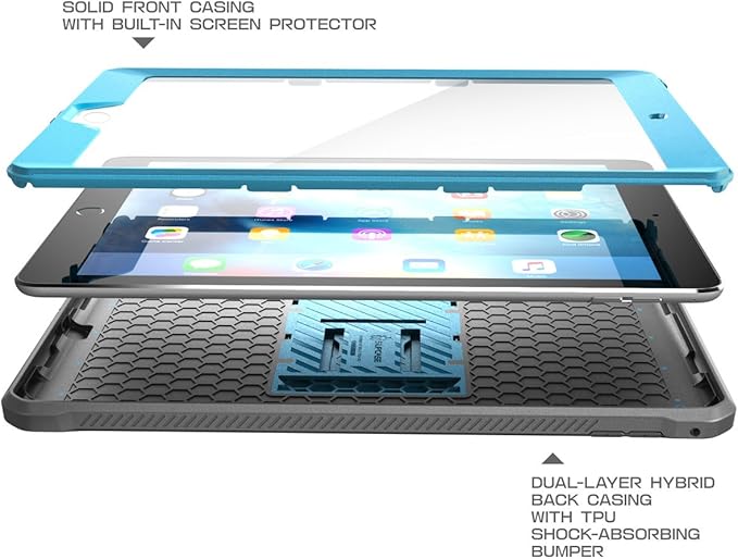 SUPCASE for iPad 9.7 Inch Case 6th/5th Generation (Unicorn Beetle Pro) [Built-in Screen Protector &amp Stand] Heavy Duty Full Body Shockproof Rugged Protective Case for iPad 9.7 2018/2017 Blue