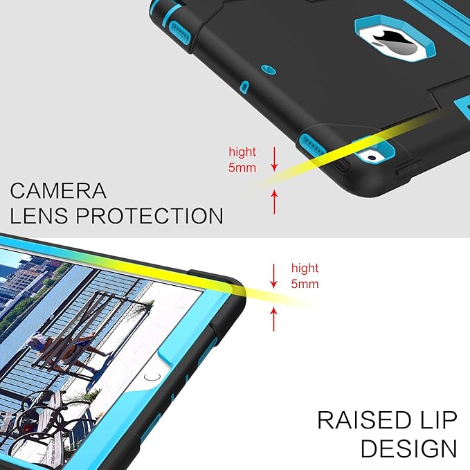 BENTOBEN for iPad Air 3 10.5 2019 Case iPad Pro 10.5 2017 Case 3 Layers Heavy Duty Rugged Shockproof Kickstand Protective Tablet Case Cover for iPad Air 3rd Gen/iPad Pro 10.5 Inch Blue/Black