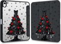 Y2k Printed Case for iPad mini 7th(A17 Pro) 2024 / Mini 6th Gen 8.3 2021 Gothic Rose Tree Clear Hard Back Hybrid Casewith Pencil Holder Trifold Stand Slim Cover for Women