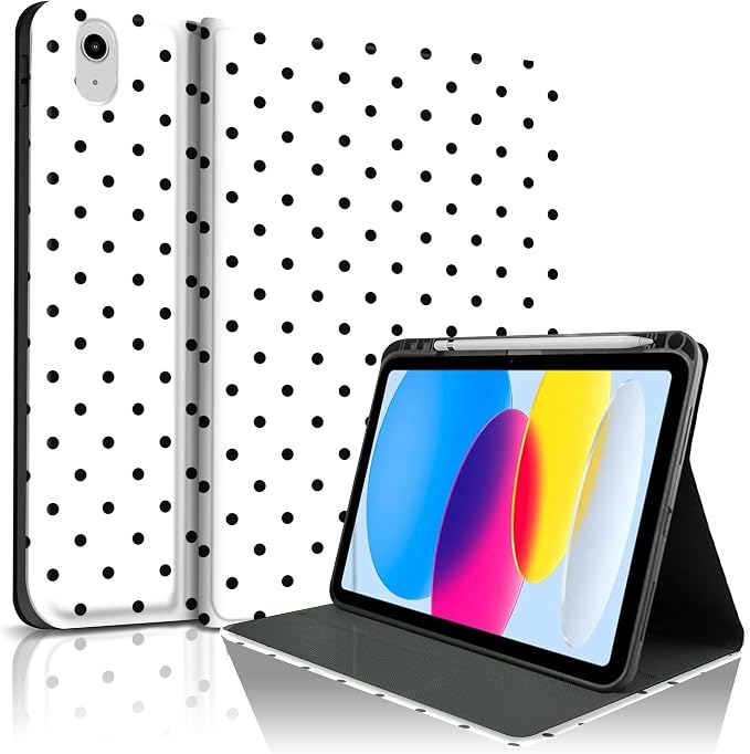 Black Polka Dots White