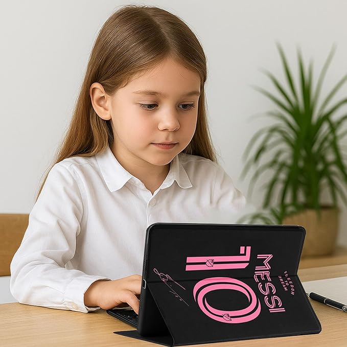 ZERMU Case for iPad (A16) 11th/10th Generation 11''/10.9'' (2025/2022) Mess%i #10 Argentina Soccer Shockproof Magnetic Cover [Auto Sleep/Wake] with Pencil Holder