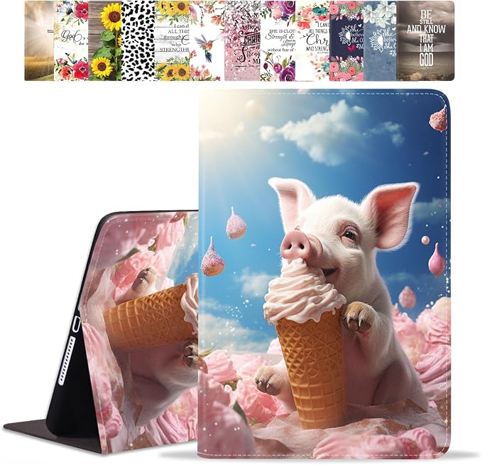 Cute Pig Eating Ice Cream