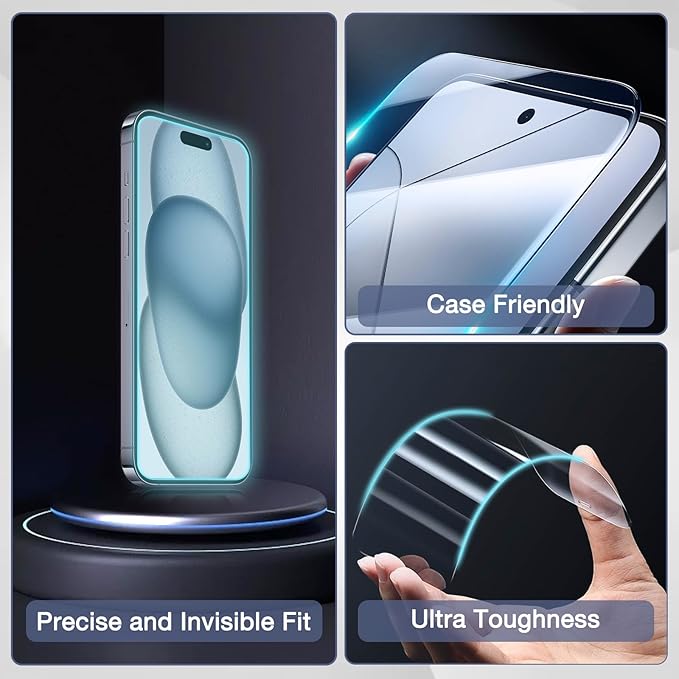 2-Pack Matte Privacy Screen Protector for iPhone Air 6.5-inch 9H Tempered Glass Full Coverage Anti-Fingerprint Auto Dust-Elimination No Bubble Easy Installation