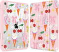 Case for iPad Air 11'' (M4 2026/M3 2025/M2 2024)/ iPad Air 10.9'' Air 5th /4th Gen Shockproof Cover with Clear Back Shell &amp Penceil Holder Auto Wake/Sleep Stand Cover Ice Cream-Bows-Pink