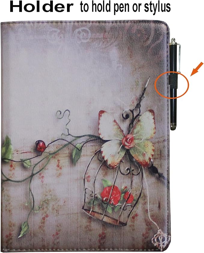 Case for iPad A16 11-inch (11th Gen 2025) for 2022 iPad 10th Generation 10.9 inch Rotating Stand Smart Magnetic Cover for Model A3354 A3355 A3356 A2696 A2757 A2777 (Butterfly Flower)