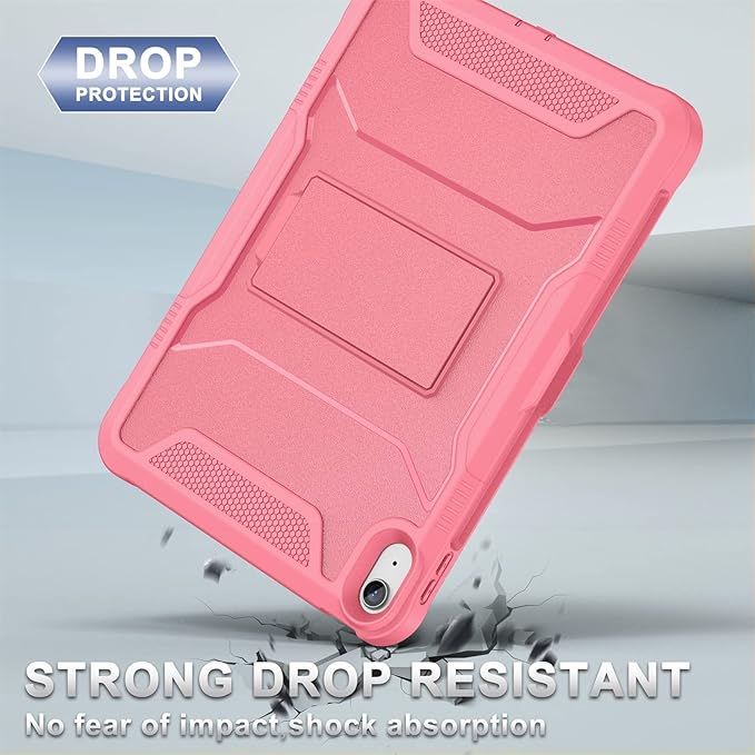 Soke Case for iPad (A16) 11th Generation 11-inch 2025 iPad 10th Generation 10.9-inch 2022 with Built-in Screen Protector and Kickstand Rugged Full Body Protective Cover - Watermelon