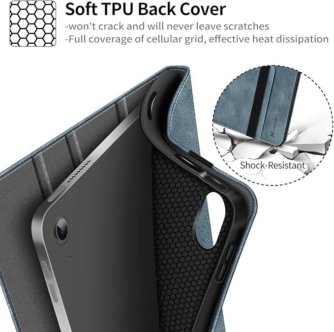 H HOLIMET Case for iPad (A16) 11th Generation 11'' 2025/ iPad 10th Generation 2022 New iPad 10.9 Inch Case with Pencil Holder Protective Cases Shockproof Cover Blue