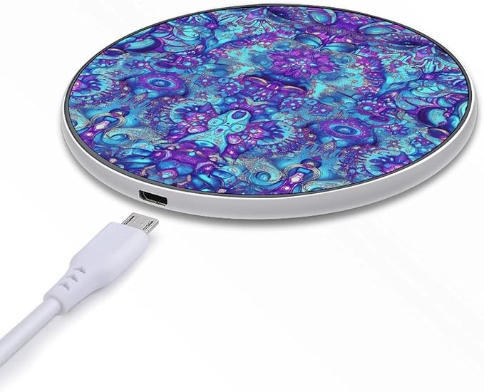 Psychedelic Mandala Hypnosis Phone Charger Magnetic Charging Pad Anti-Slip with USB Cable