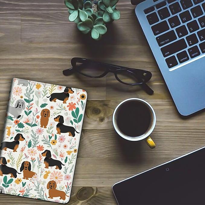 Dogs Pink Flowers Print