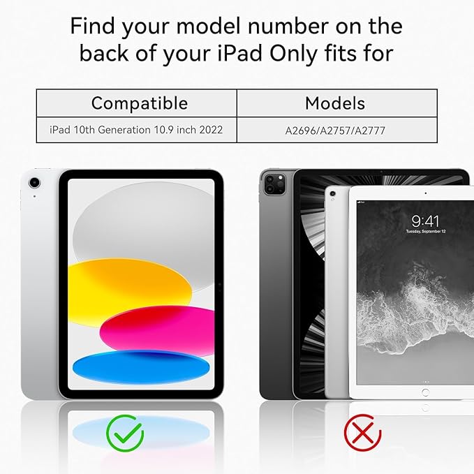 for iPad (A16) 11th/10th Generation Case 2025/2022 (11″/10.9″) Sturdy Heavy Duty Full-Body Shockproof Protective Case with Screen Protector Rotating Stand Hand/Shoulder Strap-Black+Dark Blue