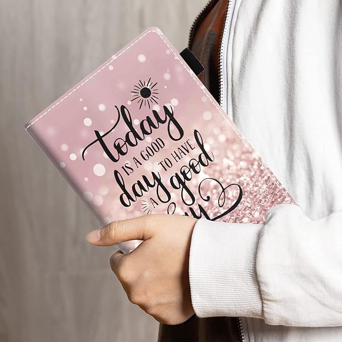 Case for All-New Kindle Fire 7 Tablet (7 12th Generation 2022 Release) - PU Leather Folio Case with Smart Auto Wake/Sleep Today is a Good Day to Have a Good Day Inspirational Quote