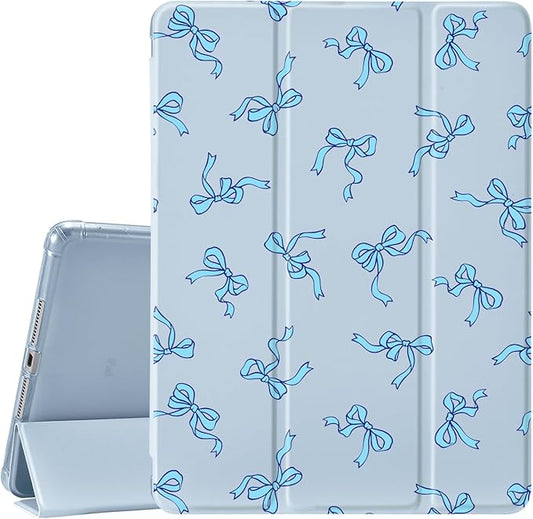 Idocolors Cute Bowknot Pad Case for 10.5 Inch iPad Pro(2017)/iPad Air 3 Clear TPU Smart Stand Back Cover with Pencil Holder Auto Wake/Sleep Foldable Four-Corner Shockproof Protective Case