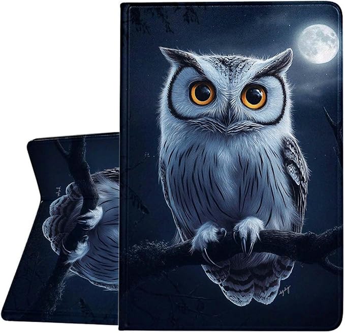 Case for Samsung Galaxy Tab A11 / Tab A9 8.7-Inch 2025/2023Slim Protective LeatherAuto Wake/SleepAdjustable Viewing Angle Stand.Owl Moon