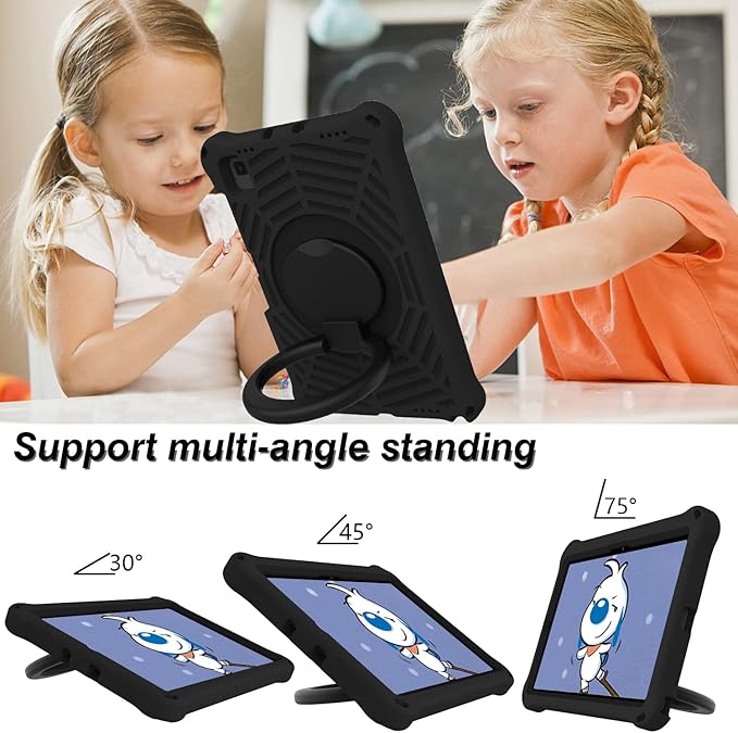 for Samsung Galaxy Tab S5e 10.5 (2019) SM-T720/T725 Tablet Case for Kids - EVA Lightweight Shockproof 360° Rotating Handle Stand Rugged Cover W Shoulder StrapBlack