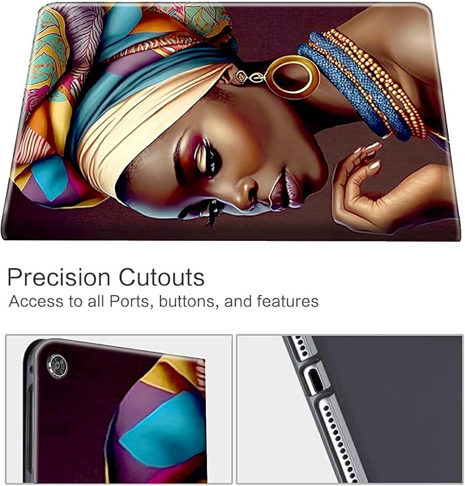 for Fire HD 10 &amp 10 Plus Tablet Case (11th Generation 2021 Release) Case with Pen Holder &amp Auto Wake/Sleepd Shockproof Stand Protective Cover for HD 10 2021 TabletAfrican Women